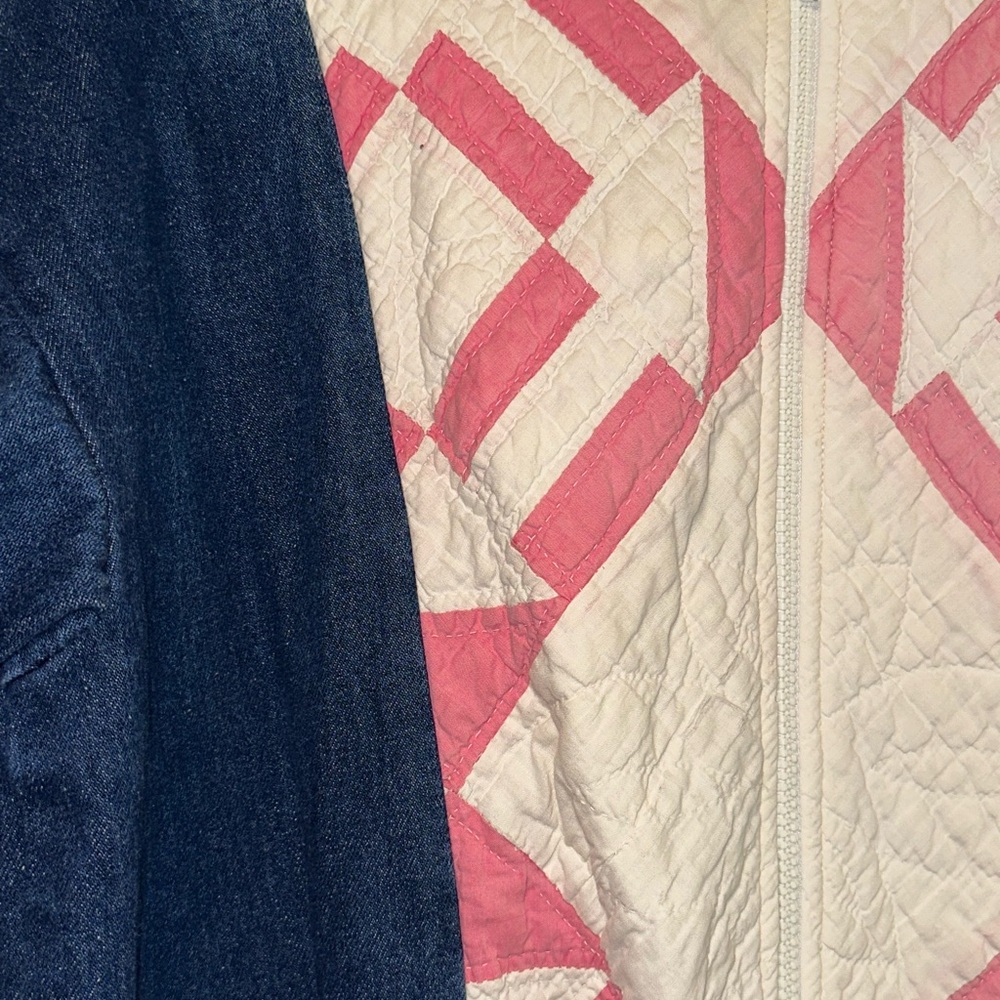 Patchwork Quilt Denim Jacket Size Large - image 3